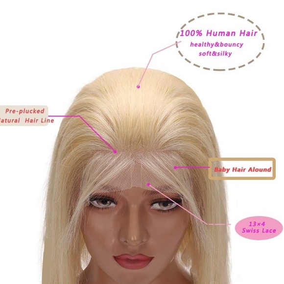 12” SHORT BLONDE BOB HUMAN HAIR STRAIGHT LACEFRONT main image 4